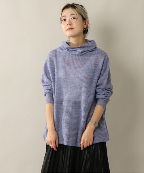 notch.(ノッチ)の「モヘヤ混ハイネックプルオーバー(ニット/セーター・レディース・グレー/オフホワイト/ブルー・M)」の6枚目の写真