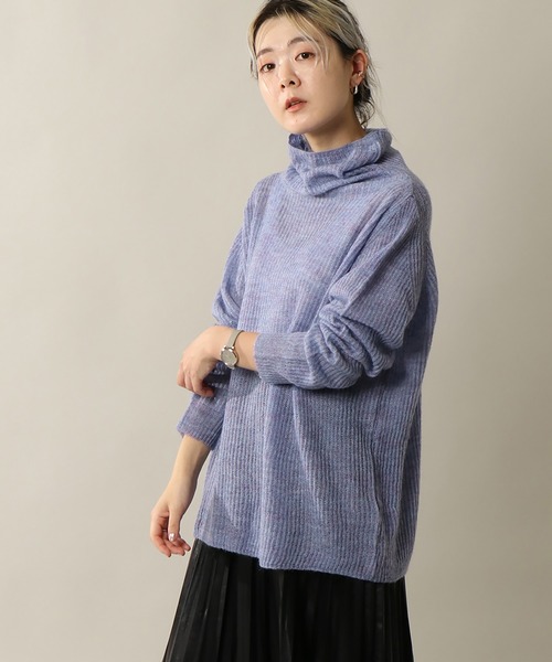 notch.(ノッチ)の「モヘヤ混ハイネックプルオーバー(ニット/セーター・レディース・グレー/オフホワイト/ブルー・M)」の16枚目の写真