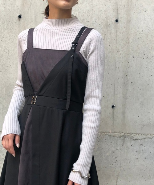 &g'aime（アンジェム）の「【&g'aime】レイヤードライクキャミワンピース（ワンピース・レディース・ブラック/チャコールグレー/ブラウン・FREE）」の9枚目の写真