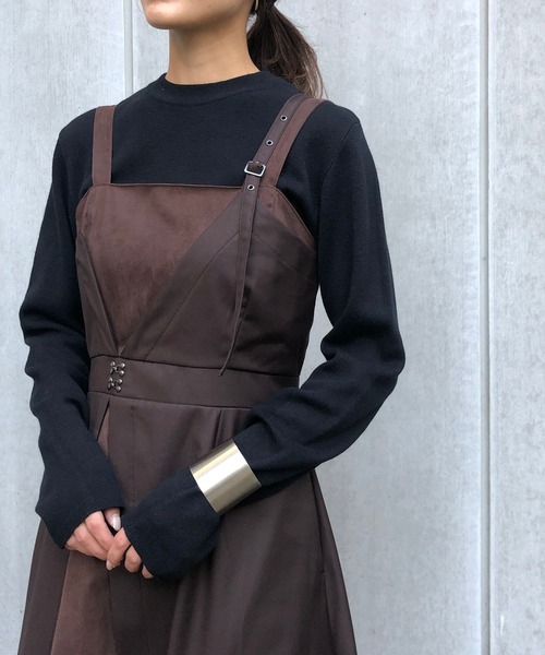 &g'aime（アンジェム）の「【&g'aime】レイヤードライクキャミワンピース（ワンピース・レディース・ブラック/チャコールグレー/ブラウン・FREE）」の11枚目の写真