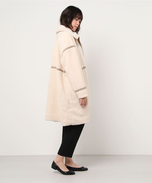 WEGO（ウィゴー）の「WEGO/パイピングフライトロングコート（ムートンコート・レディース・ホワイト/ブラウン・FREE）」の17枚目の写真