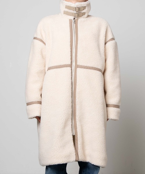 WEGO（ウィゴー）の「WEGO/パイピングフライトロングコート（ムートンコート・レディース・ホワイト/ブラウン・FREE）」の9枚目の写真