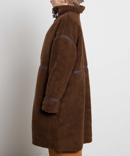 WEGO（ウィゴー）の「WEGO/パイピングフライトロングコート（ムートンコート・レディース・ホワイト/ブラウン・FREE）」の13枚目の写真