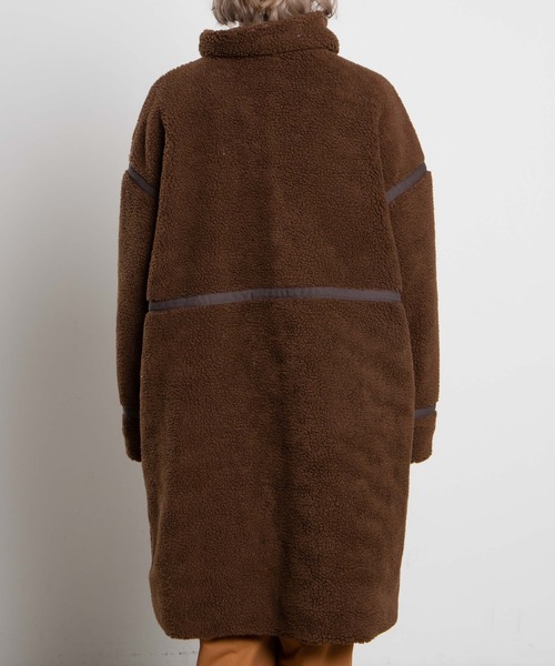 WEGO（ウィゴー）の「WEGO/パイピングフライトロングコート（ムートンコート・レディース・ホワイト/ブラウン・FREE）」の8枚目の写真