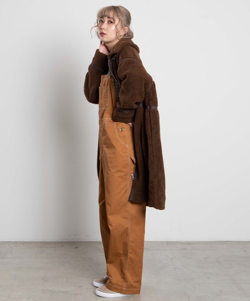 WEGO（ウィゴー）の「WEGO/パイピングフライトロングコート（ムートンコート・レディース・ホワイト/ブラウン・FREE）」の16枚目の写真
