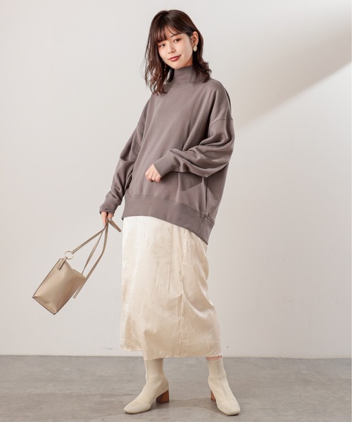 natural couture(ナチュラルクチュール)の「ちょっとモードなワッシャーサテンスカート(スカート・レディース・ブラック/ブルー/アイボリー・FREE)」の6枚目の写真