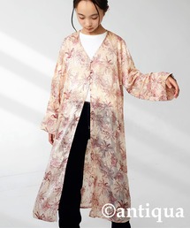 antiqua（アンティカ）の「ボタニカル柄シアーカーディガン（カーディガン/ボレロ・キッズ）」