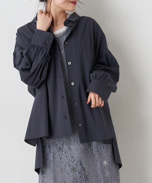 PUAL CE CIN(ピュアルセシン)の「【Du noir】エコベロ ブラウス(シャツ/ブラウス・レディース・ホワイト/チャコール/ベージュ・FREE)」の3枚目の写真