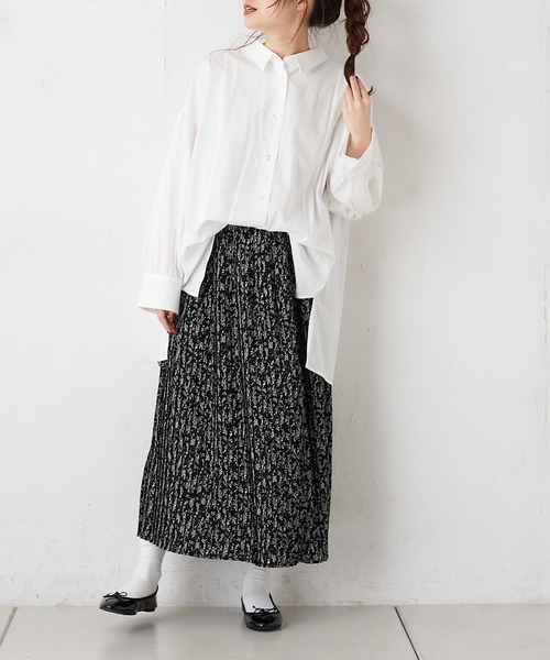 PUAL CE CIN(ピュアルセシン)の「【Du noir】エコベロ ブラウス(シャツ/ブラウス・レディース・ホワイト/チャコール/ベージュ・FREE)」の8枚目の写真