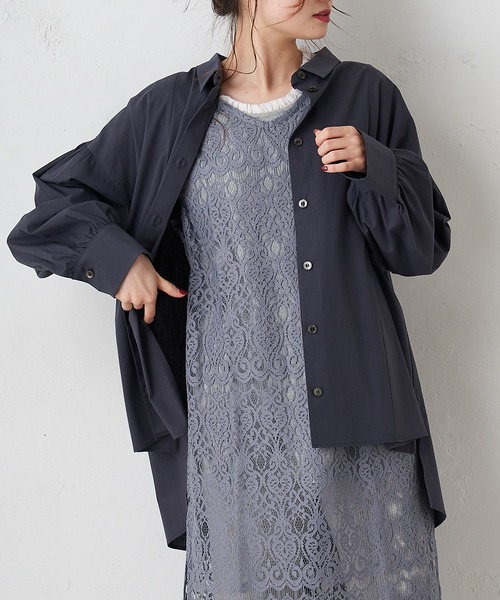 PUAL CE CIN(ピュアルセシン)の「【Du noir】エコベロ ブラウス(シャツ/ブラウス・レディース・ホワイト/チャコール/ベージュ・FREE)」の18枚目の写真