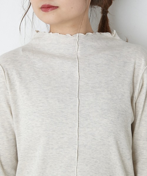 PUAL CE CIN(ピュアルセシン)の「テレコプチハイネックプルオーバー(Tシャツ/カットソー・レディース・スミクロ/オートミール・FREE)」の15枚目の写真