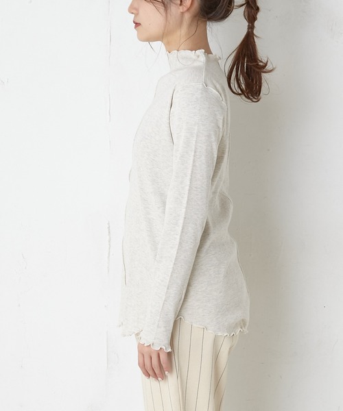 PUAL CE CIN(ピュアルセシン)の「テレコプチハイネックプルオーバー(Tシャツ/カットソー・レディース・スミクロ/オートミール・FREE)」の13枚目の写真