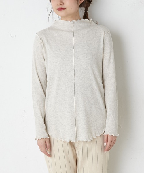 PUAL CE CIN(ピュアルセシン)の「テレコプチハイネックプルオーバー(Tシャツ/カットソー・レディース・スミクロ/オートミール・FREE)」の12枚目の写真