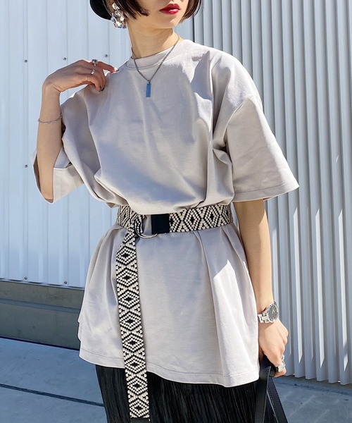 PAGEBOY（ページボーイ）の「BIGTシャツSS（Tシャツ/カットソー・レディース・グレイッシュベージュ/ブラック/オフホワイト/レオパード・FREE）」の3枚目の写真