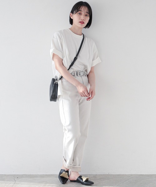 PAGEBOY（ページボーイ）の「BIGTシャツSS（Tシャツ/カットソー・レディース・グレイッシュベージュ/ブラック/オフホワイト/レオパード・FREE）」の5枚目の写真