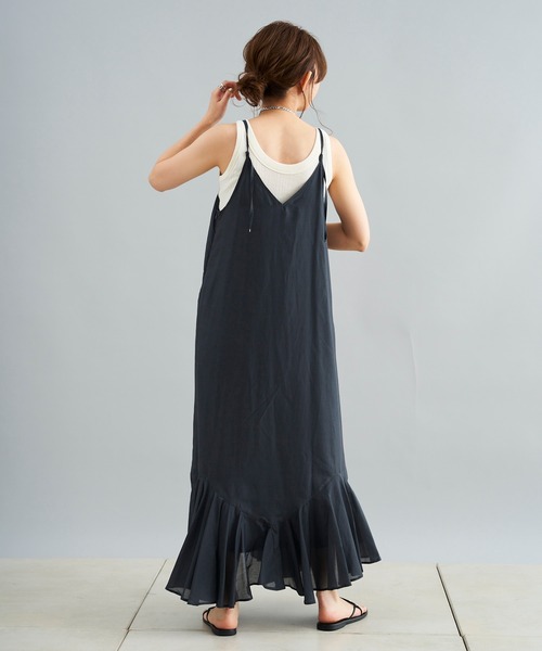 DouDou（ドゥドゥ）の「イレギュラーヘムワンピース（ワンピース・レディース・チャコールグレー/カーキ・FREE）」の15枚目の写真