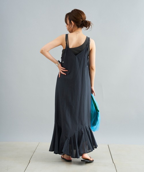 DouDou（ドゥドゥ）の「イレギュラーヘムワンピース（ワンピース・レディース・チャコールグレー/カーキ・FREE）」の11枚目の写真