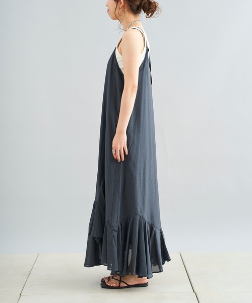 DouDou（ドゥドゥ）の「イレギュラーヘムワンピース（ワンピース・レディース・チャコールグレー/カーキ・FREE）」の10枚目の写真