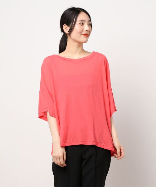 note et silence （ノートエシロンス）の「.._◇シアーフライス　ワイドTシャツ（Tシャツ/カットソー・レディース・ブラック/レモンイエロー/ピンク/ホワイト・FREE）」の17枚目の写真