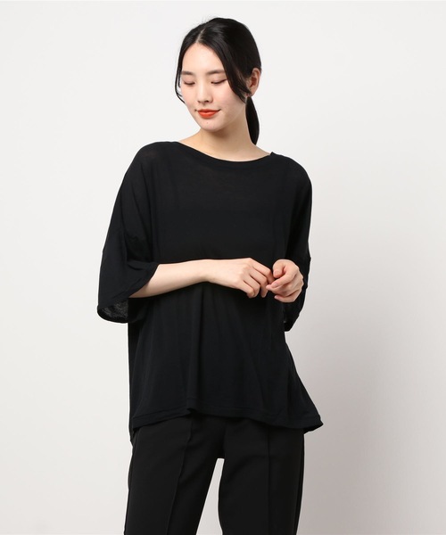 note et silence （ノートエシロンス）の「.._◇シアーフライス　ワイドTシャツ（Tシャツ/カットソー・レディース・ブラック/レモンイエロー/ピンク/ホワイト・FREE）」の14枚目の写真