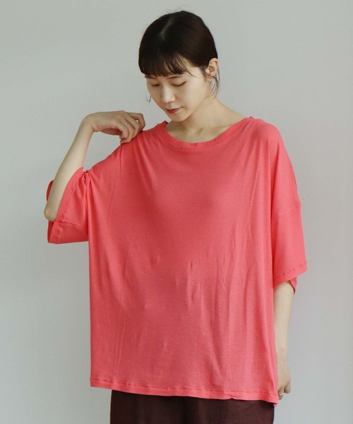 note et silence （ノートエシロンス）の「.._◇シアーフライス　ワイドTシャツ（Tシャツ/カットソー・レディース・ブラック/レモンイエロー/ピンク/ホワイト・FREE）」の20枚目の写真