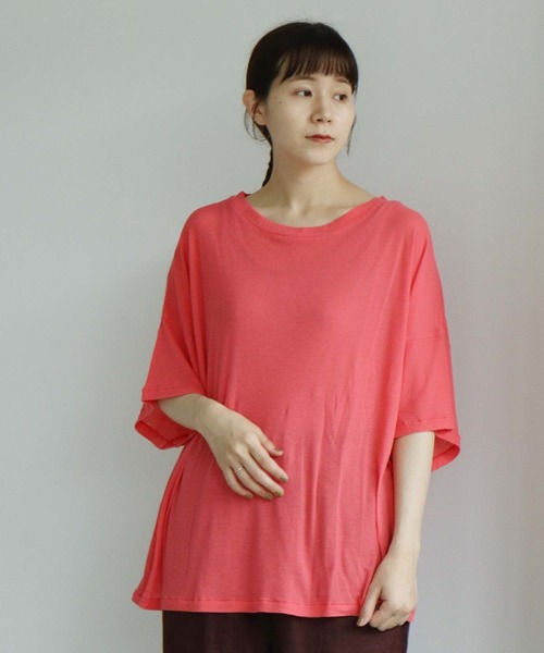 note et silence （ノートエシロンス）の「.._◇シアーフライス　ワイドTシャツ（Tシャツ/カットソー・レディース・ブラック/レモンイエロー/ピンク/ホワイト・FREE）」の21枚目の写真