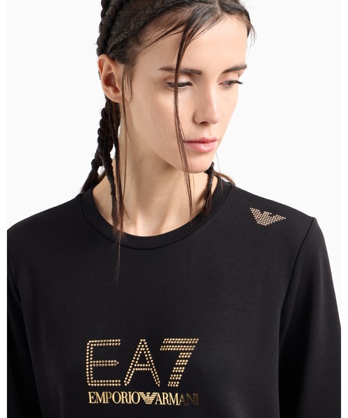 EMPORIO ARMANI EA7(エンポリオアルマーニイーエーセブン)の「【エンポリオ アルマーニ EA7】TRAIN EVOLUTION ゴールドロゴ 長袖Tシャツ(Tシャツ/カットソー・レディース・ホワイト/ブラック・SMALL/LARGE/MEDIUM/X-SMALL)」の11枚目の写真