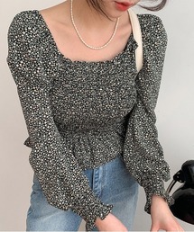 MERONGSHOP クロップドフラワーブラウス