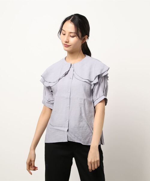 ehka sopo（エヘカソポ）の「【QR】2枚衿ブラウス（シャツ/ブラウス・レディース・ミント/オフホワイト/ブルー・ﾌﾘ-）」の3枚目の写真