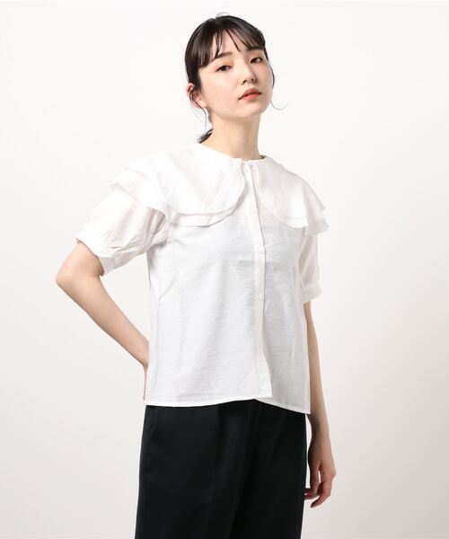 ehka sopo（エヘカソポ）の「【QR】2枚衿ブラウス（シャツ/ブラウス・レディース・ミント/オフホワイト/ブルー・ﾌﾘ-）」の6枚目の写真