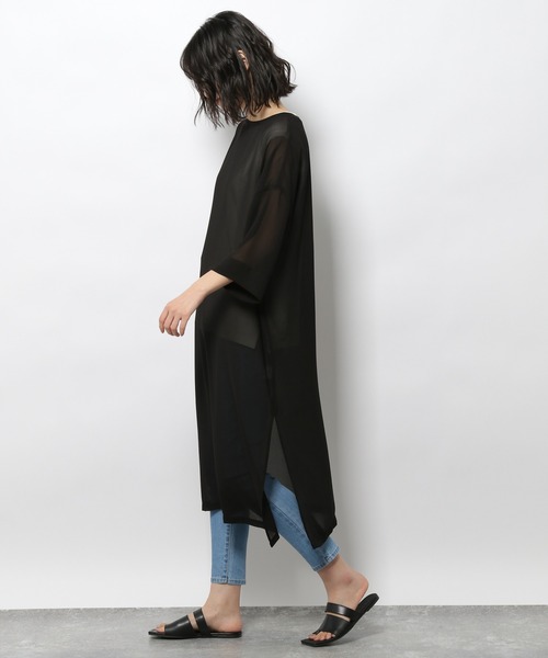 LAKOLE（ラコレ）の「シアージョーゼットTワンピース / 948420（ワンピース・レディース・バーガンディー/ブラック/カーキ・SMALL/MEDIUM）」の11枚目の写真