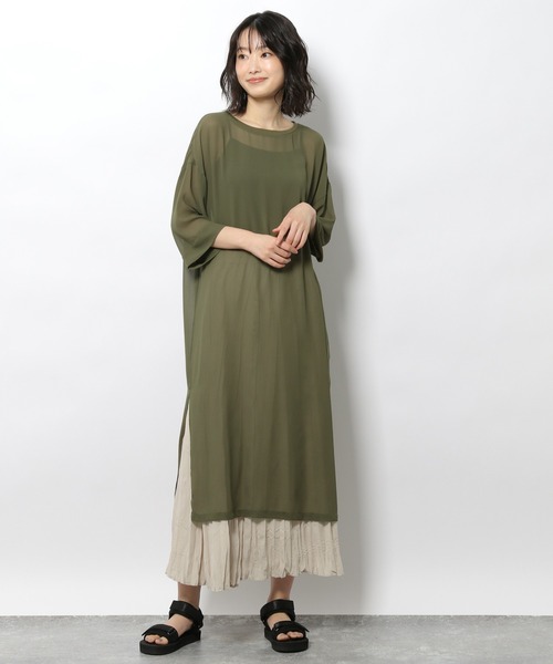 LAKOLE（ラコレ）の「シアージョーゼットTワンピース / 948420（ワンピース・レディース・バーガンディー/ブラック/カーキ・SMALL/MEDIUM）」の22枚目の写真