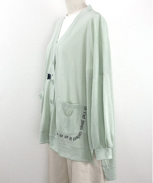 Rydia（リディア）の「ポンチョライクカーディガン（カーディガン/ボレロ・レディース・ライトベージュ/ミント/ネイビー・M）」の5枚目の写真