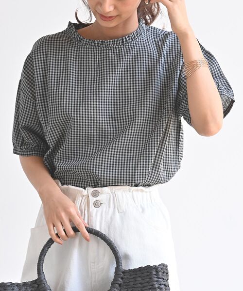 rps（アールピーエス）の「フリル衿ブラウス（シャツ/ブラウス・レディース・ブラック/グレー/オフホワイト/ブルー/ブラック系その他2・M-L/M/フリー）」の3枚目の写真