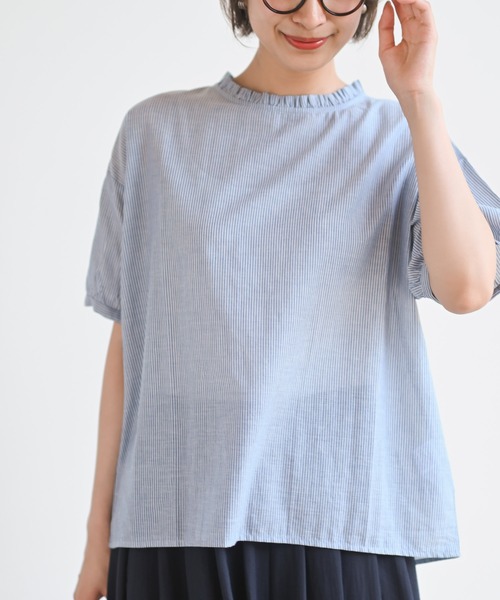 rps（アールピーエス）の「フリル衿ブラウス（シャツ/ブラウス・レディース・ブラック/グレー/オフホワイト/ブルー/ブラック系その他2・M-L/M/フリー）」の5枚目の写真