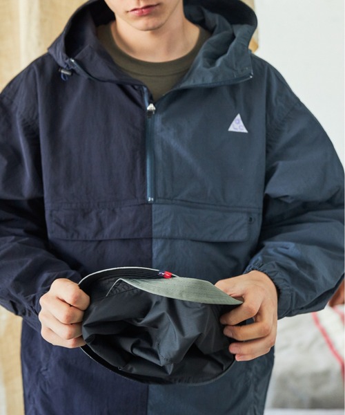 AlexanderLeeChang（アレキサンダーリーチャン）の「AlexanderLeeChang/アレキサンダーリーチャン REVERSIBLE W BLIM HAT リバーシブルダブルブリムハット AC052123（ハット・メンズ・オリーブ/ブルー・3/2）」の9枚目の写真