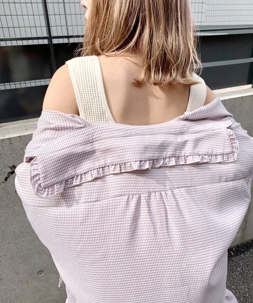 nemne store（ネンネストア）の「がんばりすぎない2wayワッフルインナータンク（タンクトップ・レディース・ベージュ/オフホワイト/サックスブルー/オレンジ/ミント/その他1/その他2・フリー）」の11枚目の写真