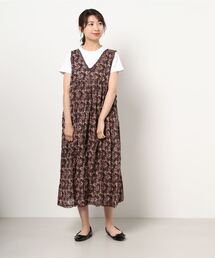 Samansa Mos2 | インド花プリントノースリワンピ(ワンピース)