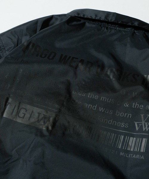 VIRGOWEARWORKSヴァルゴウェアワークスナイロンジャケットブラック黒 VIRGOwearworks（ヴァルゴウェアワークス）の「SOUVENIR COACH
