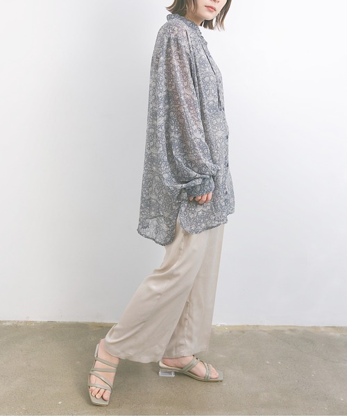 nemne store(ネンネストア)の「ひなたに寝転ぶアソートシアーシャツ(シャツ/ブラウス・レディース・ベージュ/ブルー/アイボリー/その他1・F)」の10枚目の写真
