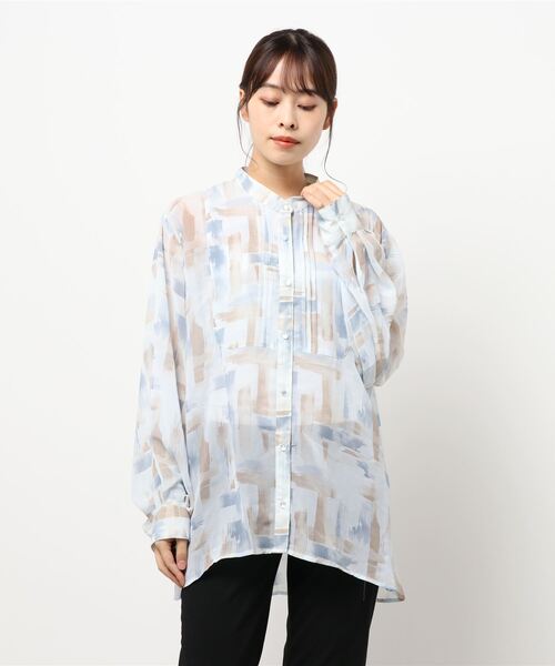 nemne store(ネンネストア)の「ひなたに寝転ぶアソートシアーシャツ(シャツ/ブラウス・レディース・ベージュ/ブルー/アイボリー/その他1・F)」の5枚目の写真