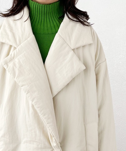 Shelly island（シェリーアイランド）の「中綿オーバーサイズロングコート（その他アウター・レディース・ホワイト/ライトグレー/モカ・M）」の16枚目の写真