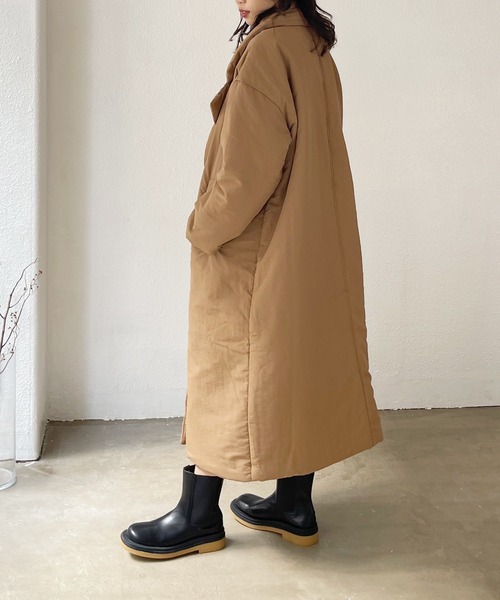 Shelly island（シェリーアイランド）の「中綿オーバーサイズロングコート（その他アウター・レディース・ホワイト/ライトグレー/モカ・M）」の12枚目の写真