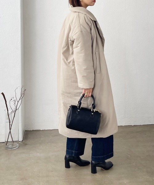 Shelly island（シェリーアイランド）の「中綿オーバーサイズロングコート（その他アウター・レディース・ホワイト/ライトグレー/モカ・M）」の19枚目の写真