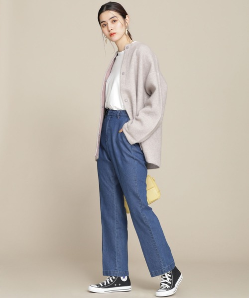 NANO universe(ナノユニバース)の「CIRCLE DENIM ストレートセンタープレスデニム(デニムパンツ・レディース・ネイビー/グレー/ブルー・38/36)」の4枚目の写真