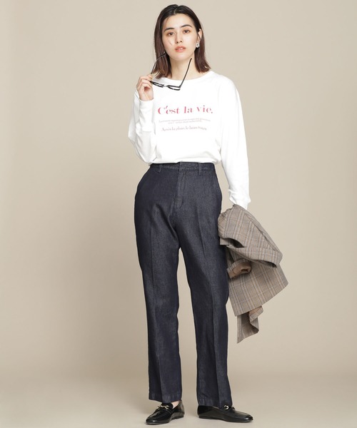 NANO universe(ナノユニバース)の「CIRCLE DENIM ストレートセンタープレスデニム(デニムパンツ・レディース・ネイビー/グレー/ブルー・38/36)」の14枚目の写真