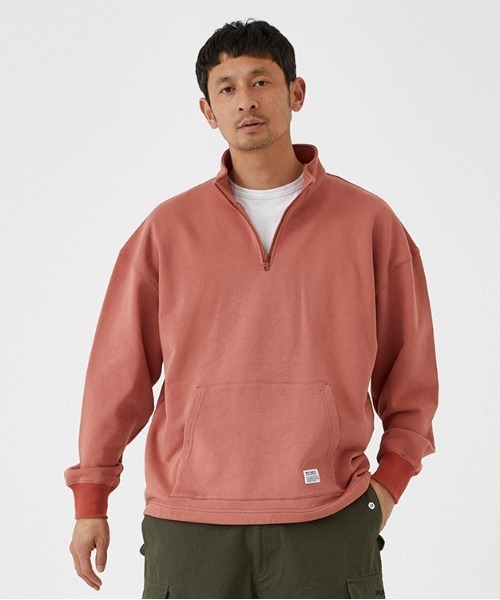 MAGIC NUMBER（マジック ナンバー）の「【MAGIC NUMBER】HALF ZIP STAND COLLOR SWEAT（スウェット・メンズ・ブラック/ヘザーグレー/サーモンピンク・MEDIUM/LARGE/X-LARGE）」の3枚目の写真