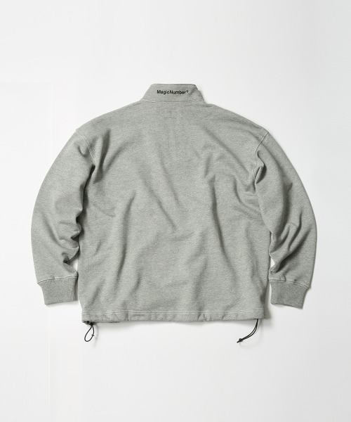 MAGIC NUMBER（マジック ナンバー）の「【MAGIC NUMBER】HALF ZIP STAND COLLOR SWEAT（スウェット・メンズ・ブラック/ヘザーグレー/サーモンピンク・MEDIUM/LARGE/X-LARGE）」の11枚目の写真