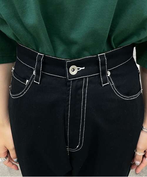 apres jour mignon(アプレジュールミニョン)の「ステッチ配色パンツ【ZOZOTOWN限定アイテム】(その他パンツ・レディース・ブラック/チャコールグレー/ダークグリーン・SMALL/MEDIUM/X-LARGE)」の17枚目の写真