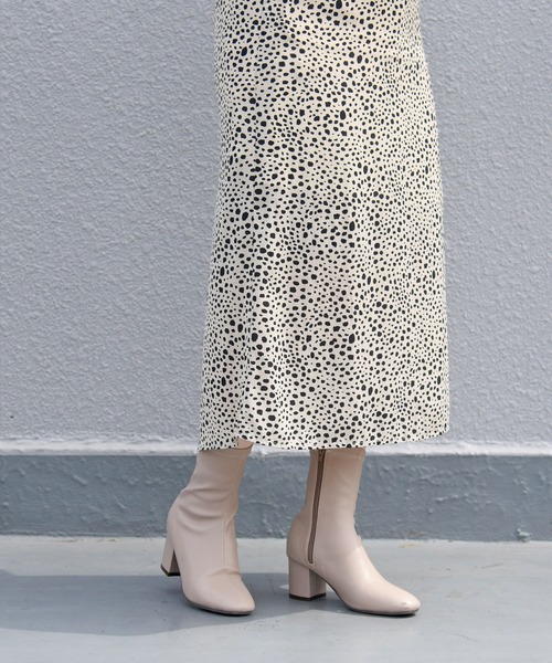 NOFALL（ノーフォール）の「スクエアトゥストレッチミドルブーツ（ブーツ・レディース・ブラック/アイボリー/グレイッシュベージュ/ダークブラウン・L/S/3L/LL/M/SS）」の11枚目の写真